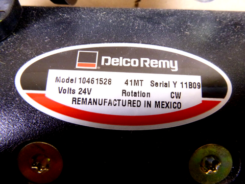 Genuine Reman Delco Remy Starter 10461528, 24 Volt 12 Tooth CW 8/10 Pinion Pitch