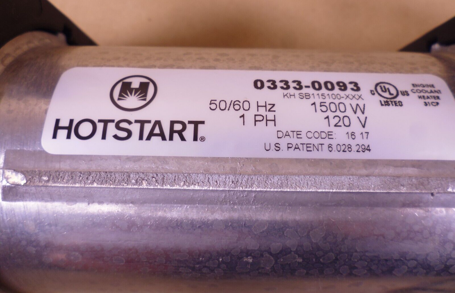 OEM HOTSTART 0333-0093 Engine Heater , 1PH , 50/60HZ , 1500W , 120V | Industrial MRO Replacement Parts, Manufacturing Machine Parts &amp; Components, Heavy Equipment Parts Supplier