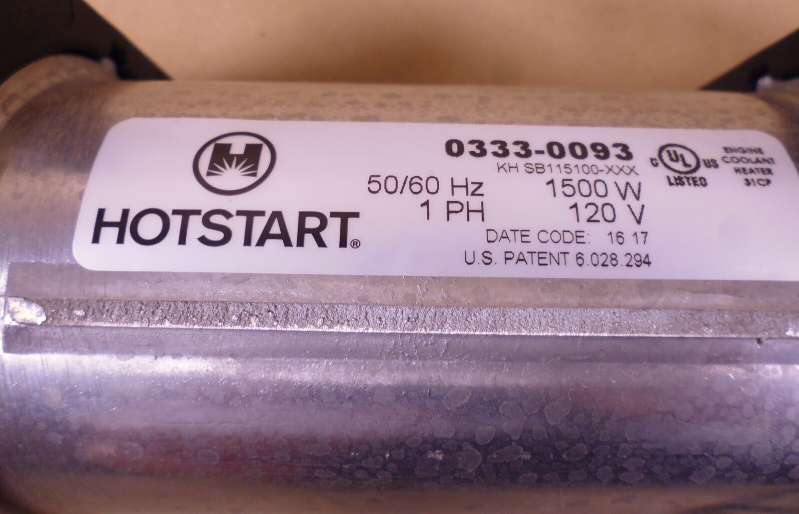 OEM HOTSTART 0333-0093 Engine Heater , 1PH , 50/60HZ , 1500W , 120V | Industrial MRO Replacement Parts, Manufacturing Machine Parts &amp; Components, Heavy Equipment Parts Supplier