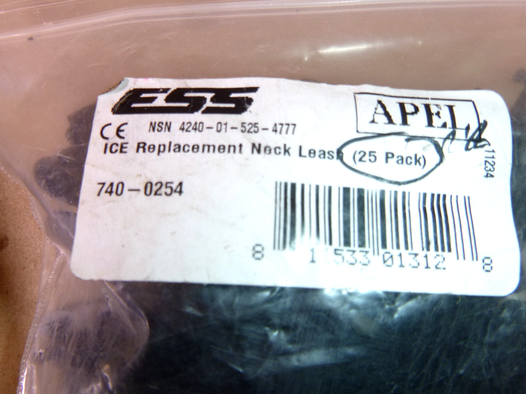 ESS ICE Ballistic Replacement Neck Leash 740-0254, 4240-01-525-4777 (70 Pc. Lot) | Industrial MRO Tools and Replacement Industrial Equipment Components