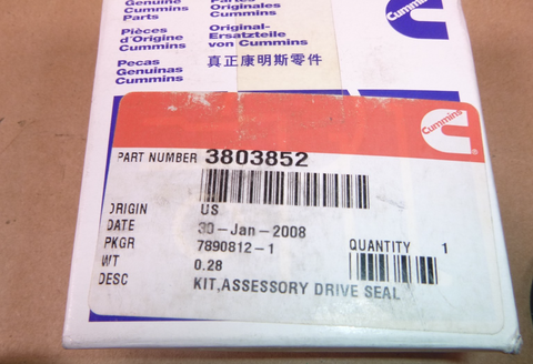 Genuine OEM Cummins Assessory Drive Seal Kit 3803852