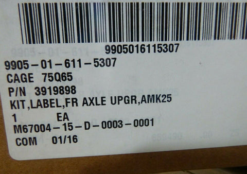 MTVR AMK25 MK25 CARGO TRUCK DECAL LABEL KIT AXLE PAYLOAD , 9905-01-611-5307 