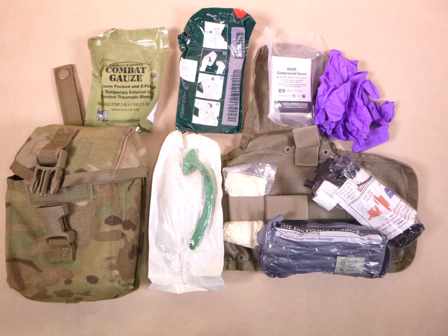 USGI New Surplus Military First Aid Pouch IFAK With Insert And Expired Contents