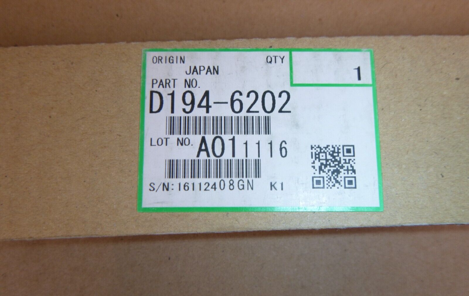 New Genuine Ricoh Transfer Roller D1946202, D194-6202 Factory Sealed | Industrial MRO Replacement Parts, Manufacturing Machine Parts &amp; Components, Heavy Equipment Parts Supplier