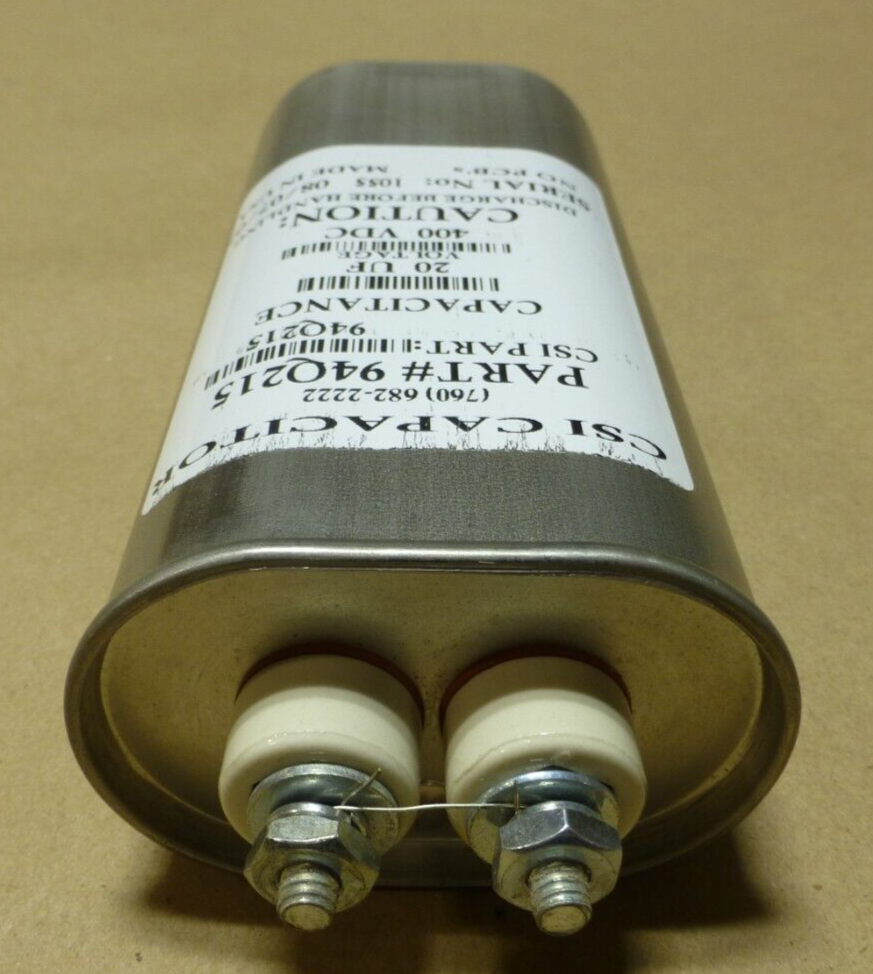CSI Metal Case Capacitor , 400VDC 20UF, Made in USA , 94Q215 | Electrical MRO Replacement Parts &amp; Components and Commercial Electrical Supplies Company