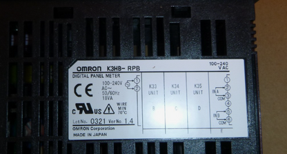 K3HB-RPB Omron Rate Indicator 100-240 Vac PNP Input Sensor | Electrical MRO Replacement Parts &amp; Components and Commercial Electrical Supplies Company