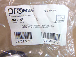 PROsense FLS-VM-400 Float Liquid Level Switch 1.63" insertion length, 1.13" dia.