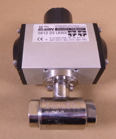 Evian 5612 3-Way "L" Stainless Steel Valve A316 1/4" (DEV) DN8 SE/SR