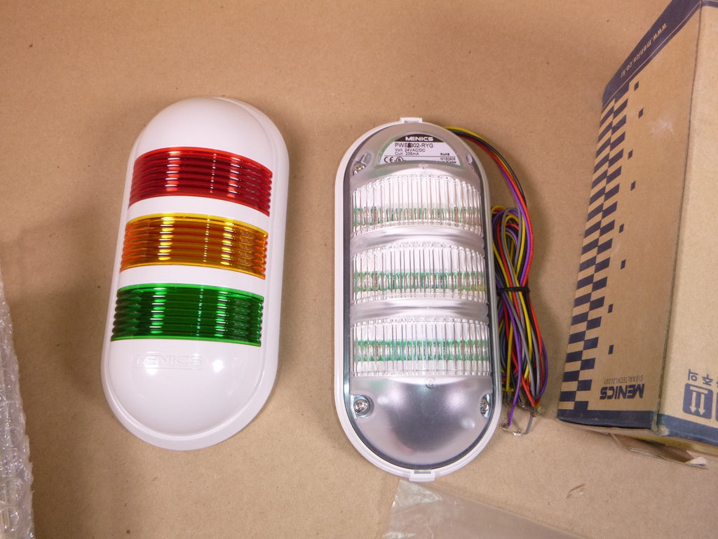 Menics PWEB-302-RYG Wall Mount LED Tower Light, Red Yellow Green, 24V, w/ Alarm | Replacement Truck Parts, Trailer Accessories, Automobile Supplies, Car Parts & Accessories