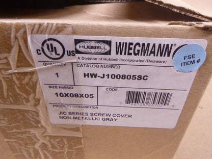 HW-J100805SC Hubbell Wiegmann JIC Series Screw Cover Gray Enclosure 10x8x5" | Industrial MRO Replacement Parts, Manufacturing Machine Parts &amp; Components, Heavy Equipment Parts Supplier