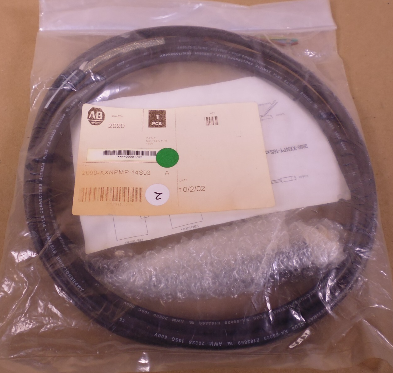 Allen-Bradley 2090-XXNPMP-14S03 Series A Power Cable 600V | Electrical MRO Replacement Parts &amp; Components and Commercial Electrical Supplies Company