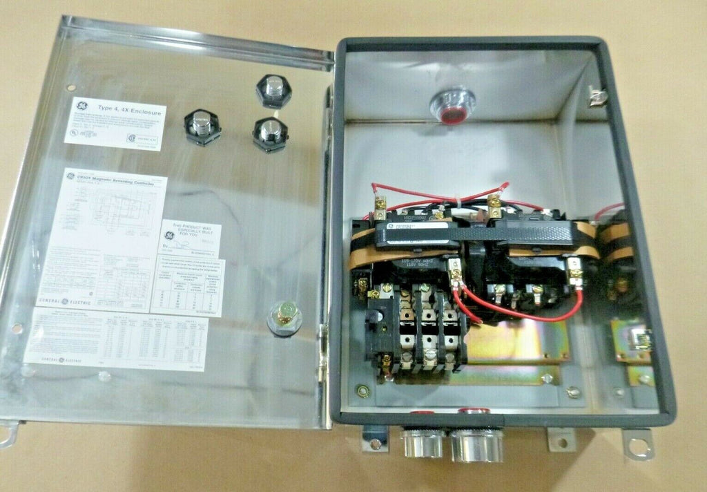 New GE CR309B402 Magnetic Starter Reverser Size 0, 3P 600V 120VAC Coil w/ Nema 4 | Electrical MRO Replacement Parts & Components and Commercial Electrical Supplies Company
