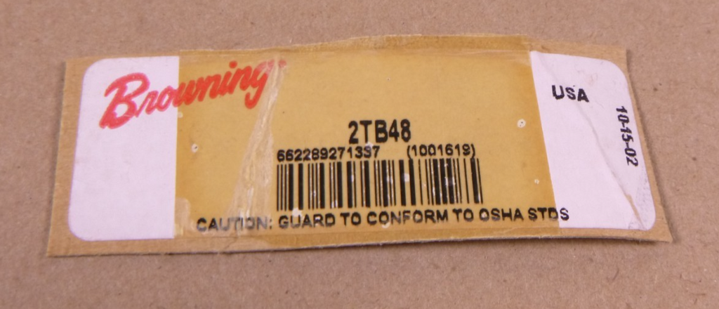 Browning 2TB48 2 Groove V-belt Sheave , 5.15" Outside Diameter | Industrial MRO Replacement Parts, Manufacturing Machine Parts & Components, Heavy Equipment Parts Supplier