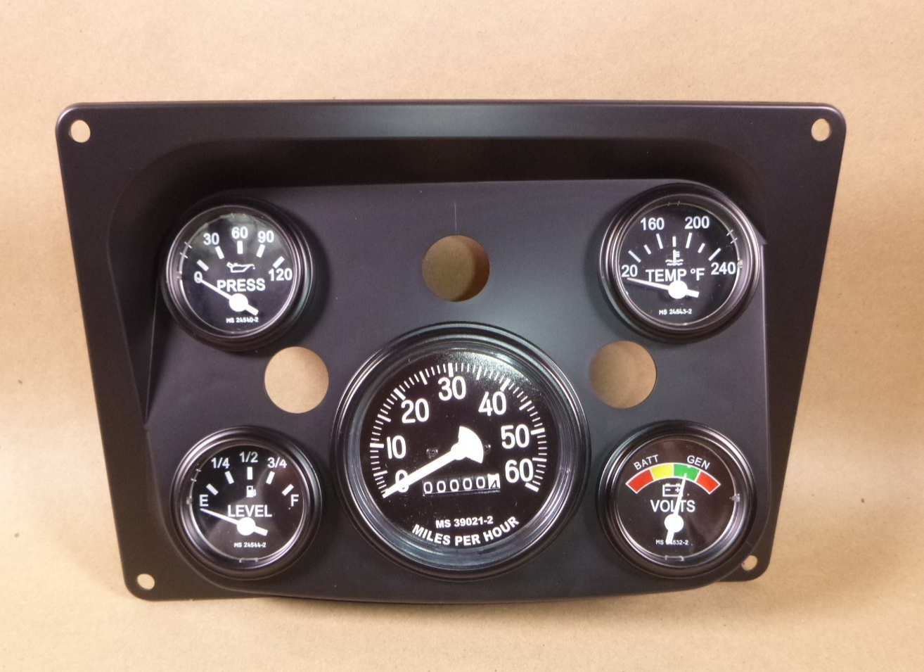 M998 Humvee Instrument Panel With 5 Gauge Set Black 12338466, 2540-01-185-6117 | Genuine HMMWV Replacement Parts and Military Surplus Humvee Parts &amp; Accessories