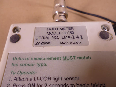 LI-COR LI-250 Light Meter Radiometer/Photometer W/ Quantum