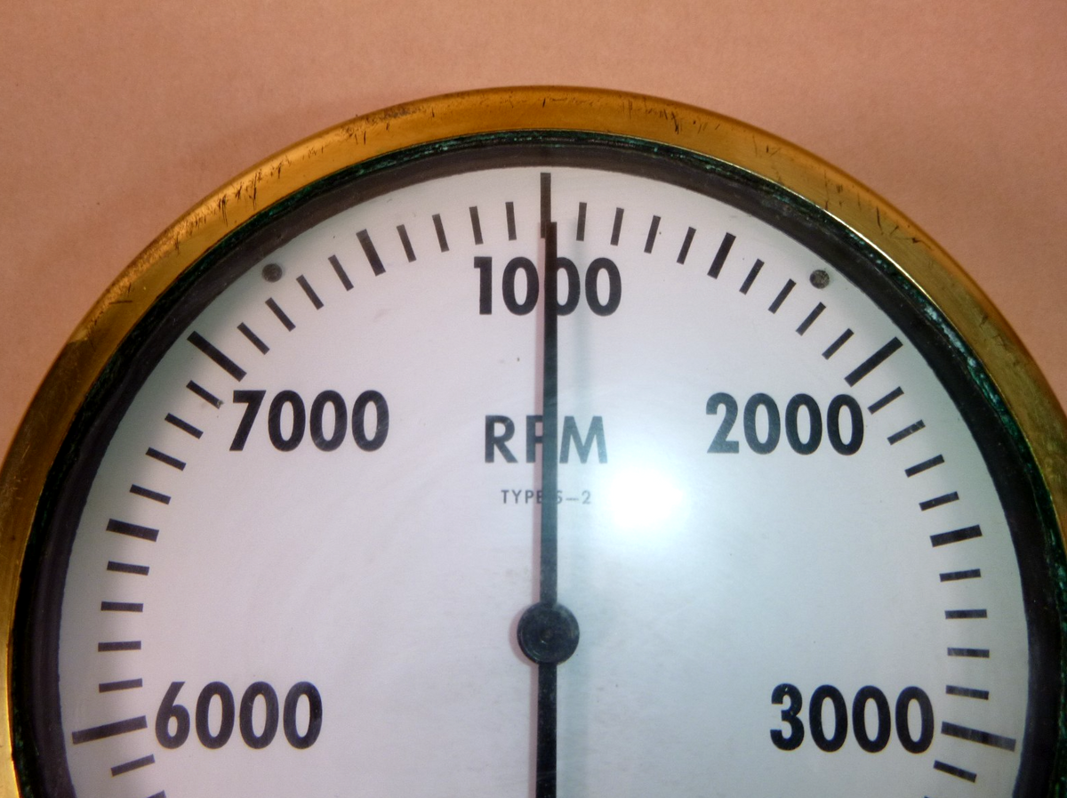 USGI Vintage Jones Naval Ships Brass Tachometer 6-1/2" Face 7000 Rpm Made in USA