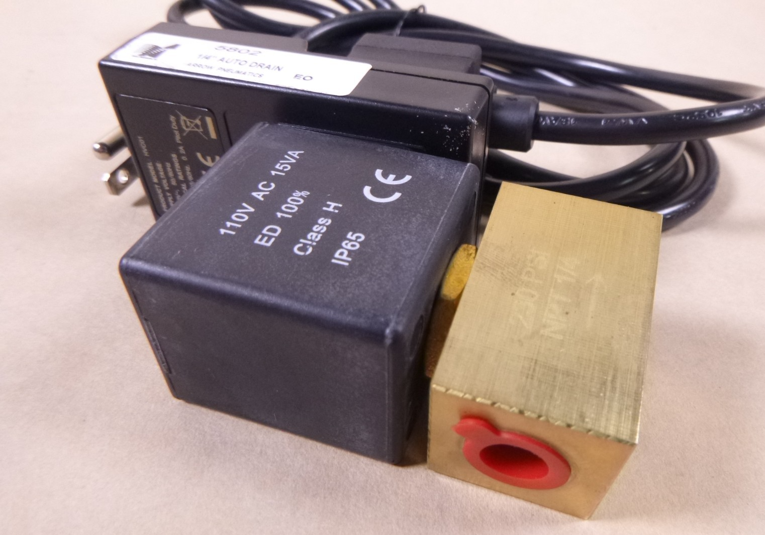 Arrow Pneumatics 5802 Electric 1/4" Auto Drain , HVC01 , 24-240V