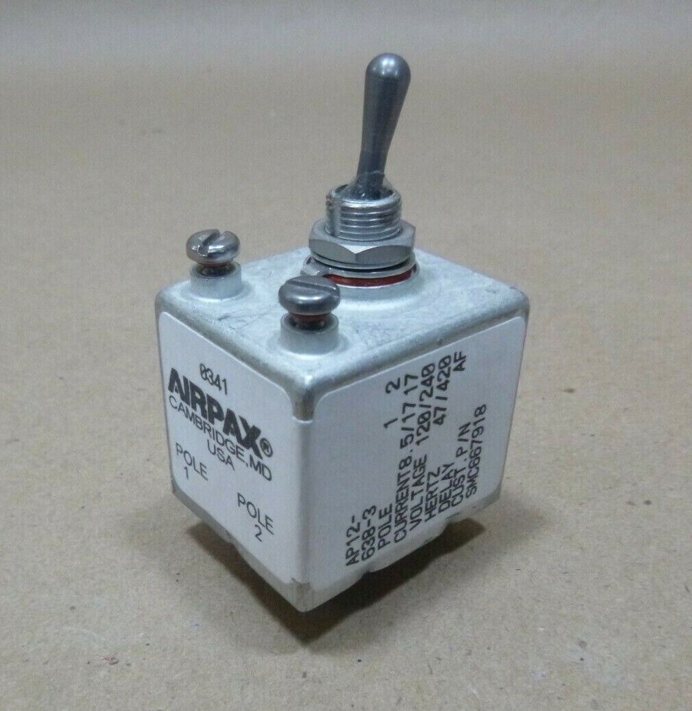 AP-12-638-3 AIRPAX TOGGLE SWITCH 47/420HZ 8.5A 120/240V 2P 5WIRE SM-C-667918 | Electrical MRO Replacement Parts &amp; Components and Commercial Electrical Supplies Company