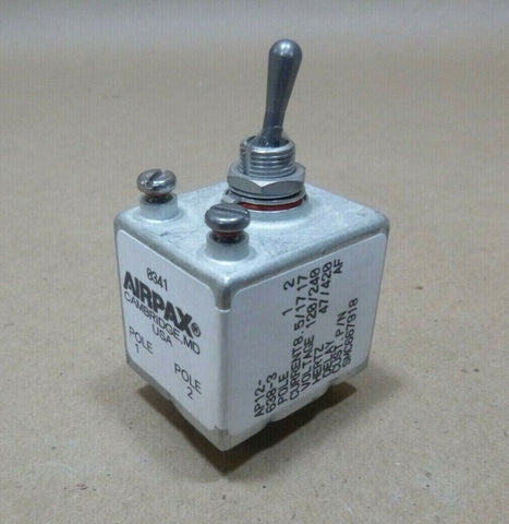 AP-12-638-3 AIRPAX TOGGLE SWITCH 47/420HZ 8.5A 120/240V 2P 5WIRE SM-C-667918