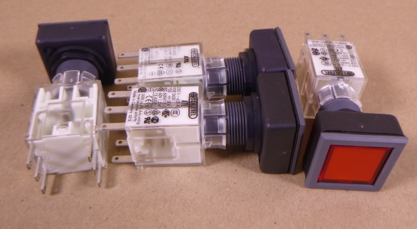 Schlegel ATL VDE 0630 Momentary Red Push Button Switch T55 250V (Lot Of 4) | Electrical MRO Replacement Parts &amp; Components and Commercial Electrical Supplies Company