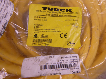 TURCK RSM RKM 47-14M, MINIFAST DOUBLE-ENDED CORDSET 4-PIN , U-12812 | Electrical MRO Replacement Parts &amp; Components and Commercial Electrical Supplies Company