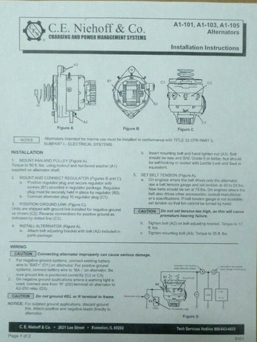 USGI C.E. Niehoff 24 Volt Alternator A1-103, 50 Amp - Drexel R60SL-DC Forklift | Replacement Truck Parts, Trailer Accessories, Automobile Supplies, Car Parts & Accessories