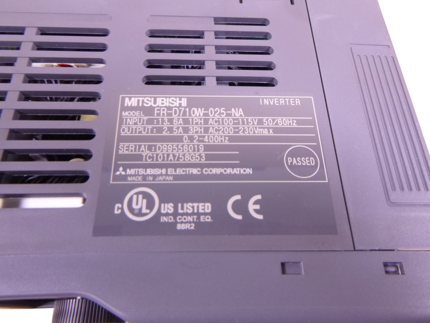 Mitsubishi FR-D710W-025-NA D700 Inverter Drive 1PH 115V Input 3PH 230V 2.5A Out | Electrical MRO Replacement Parts &amp; Components and Commercial Electrical Supplies Company
