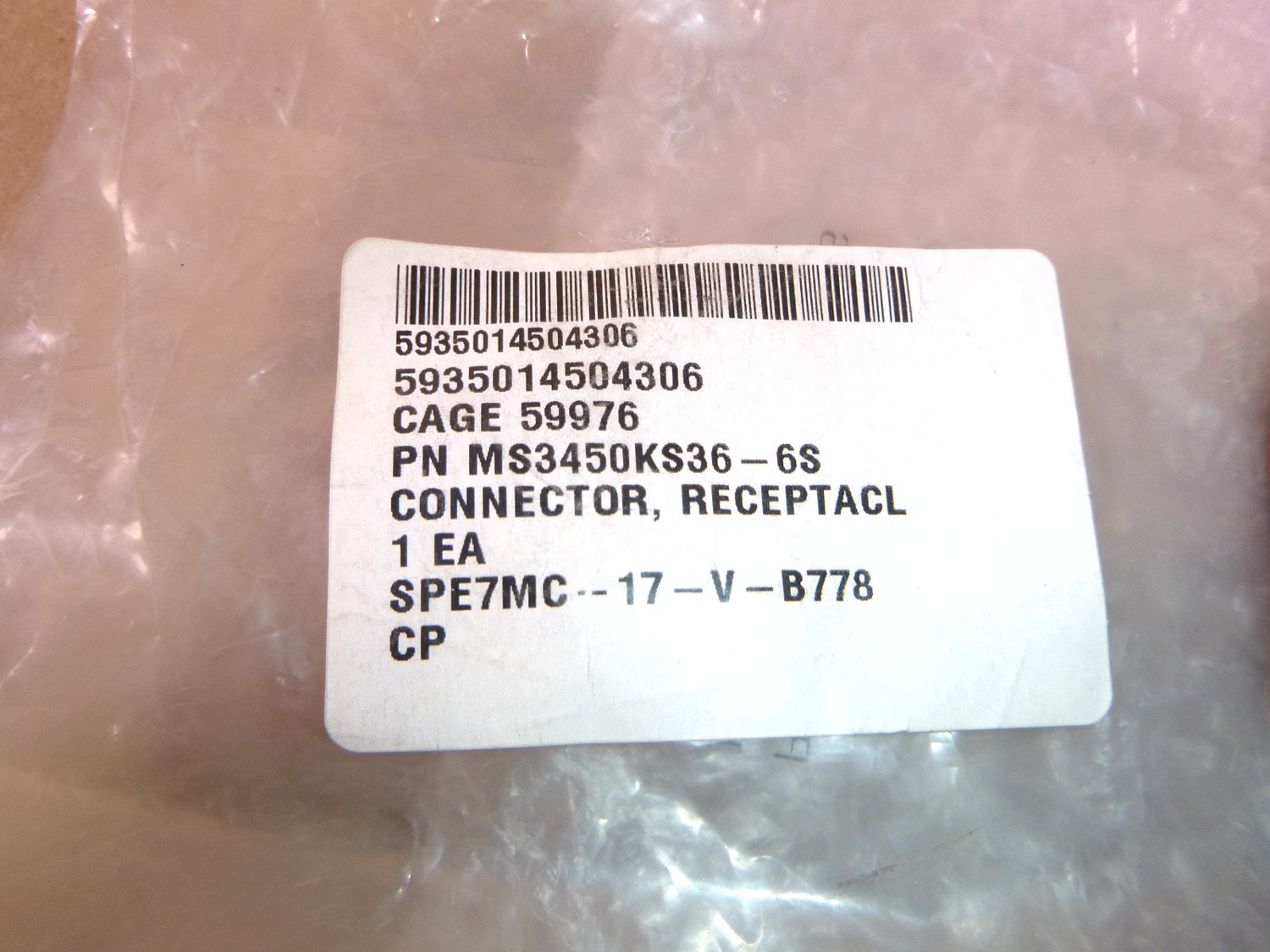 MS3450KS36-6S Stainless Steel Circular MIL Spec Connector 6P | Electrical MRO Replacement Parts &amp; Components and Commercial Electrical Supplies Company