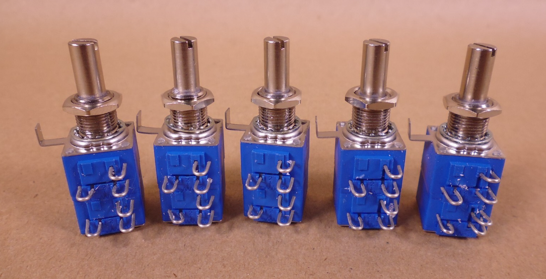(5x) Bourns 82A2E-B28-A07/F15 250 Ohm 10K Potentiometer ,5/8" Body, 3/8" Thread | Electrical MRO Replacement Parts &amp; Components and Commercial Electrical Supplies Company