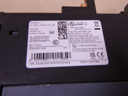 SIEMENS Sirius 3RB3046-1XB0 Overload Relay , 32-115A, 1000V 50/60Hz 8kV 1NC/1NO
