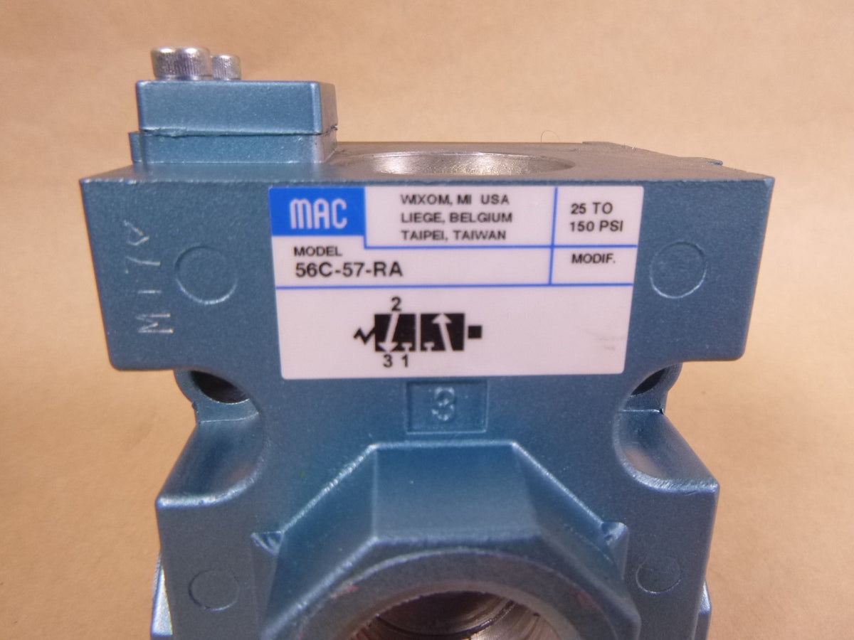 MAC VALVE 56C-57-RA , 25 To 150 PSI , 3/2 Normally Closed, 3/4" | Industrial MRO Replacement Parts, Manufacturing Machine Parts &amp; Components, Heavy Equipment Parts Supplier