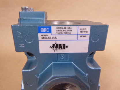MAC VALVE 56C-57-RA , 25 To 150 PSI , 3/2 Normally Closed, 3/4" | Industrial MRO Replacement Parts, Manufacturing Machine Parts &amp; Components, Heavy Equipment Parts Supplier