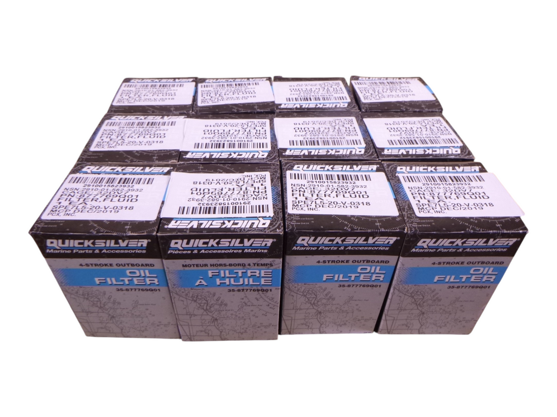 (12 Pack) Quicksilver 35-877769Q01 OEM Oil Filter Verado 200-400HP 4-Stroke | Replacement Truck Parts, Trailer Accessories, Automobile Supplies, Car Parts &amp; Accessories
