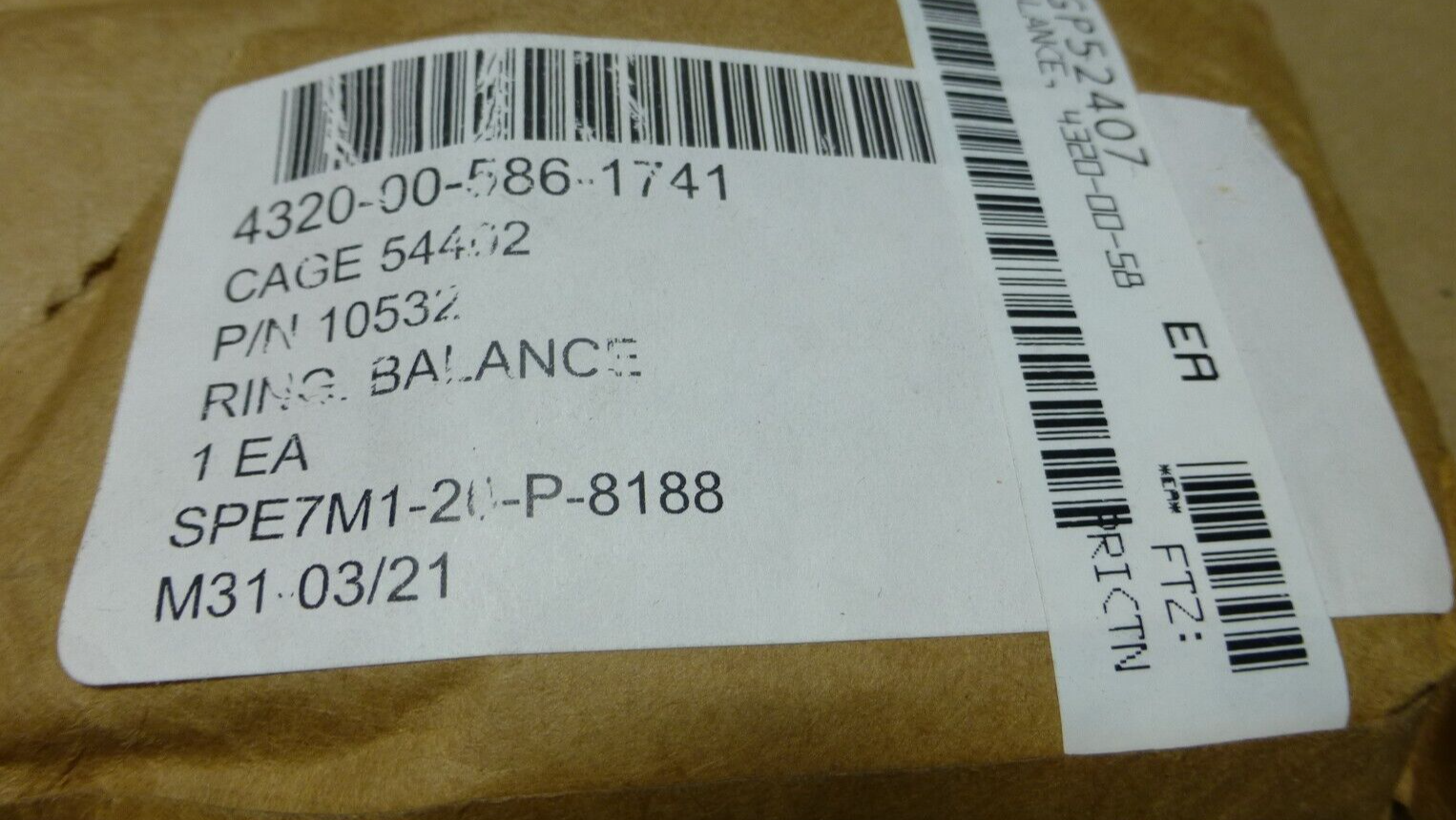 (x2) RPS 10532 BALANCE RING 956856 5861741 , 4320-00-586-1741 | Industrial MRO Replacement Parts, Manufacturing Machine Parts &amp; Components, Heavy Equipment Parts Supplier
