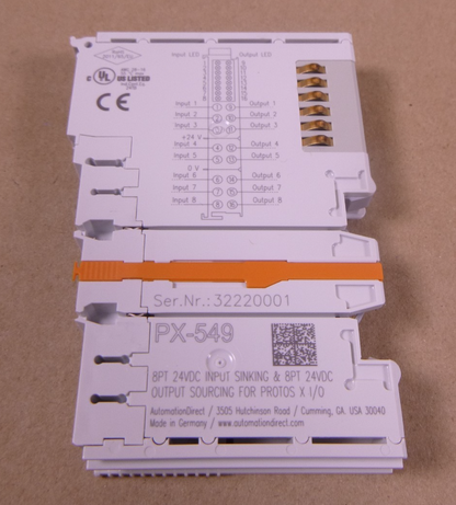 USED PX-549 Automation Direct Protos X Discrete Combo Module, 8-point, 24 VDC | Electrical MRO Replacement Parts &amp; Components and Commercial Electrical Supplies Company