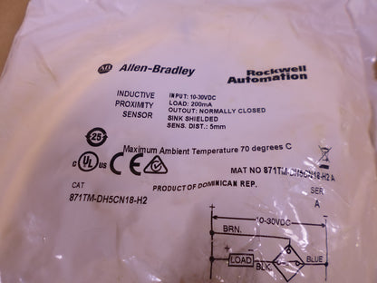 Allen-Bradley 871TM-DH5CN18-H2, Series A, Inductive Proximity Sensor 10-30VDC | Electrical MRO Replacement Parts &amp; Components and Commercial Electrical Supplies Company