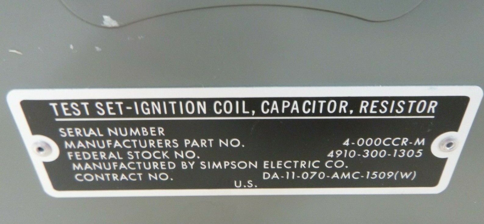 NEW VIETNAM ERA 1967 SIMPSON CCR-M RESISTOR CAPACITOR IGNITION COIL TEST SET | Industrial MRO Tools and Replacement Industrial Equipment Components