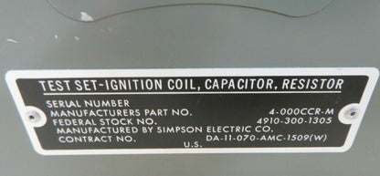 NEW VIETNAM ERA 1967 SIMPSON CCR-M RESISTOR CAPACITOR IGNITION COIL TEST SET | Industrial MRO Tools and Replacement Industrial Equipment Components