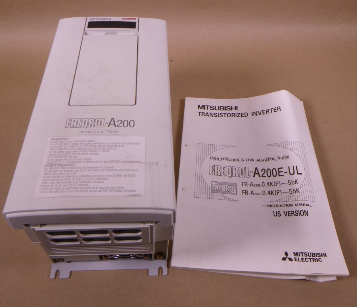 Mitsubishi FREQROL-A200 Inverter Drive FR-A240E-3.7K-UL 5HP 380-460V | Electrical MRO Replacement Parts &amp; Components and Commercial Electrical Supplies Company