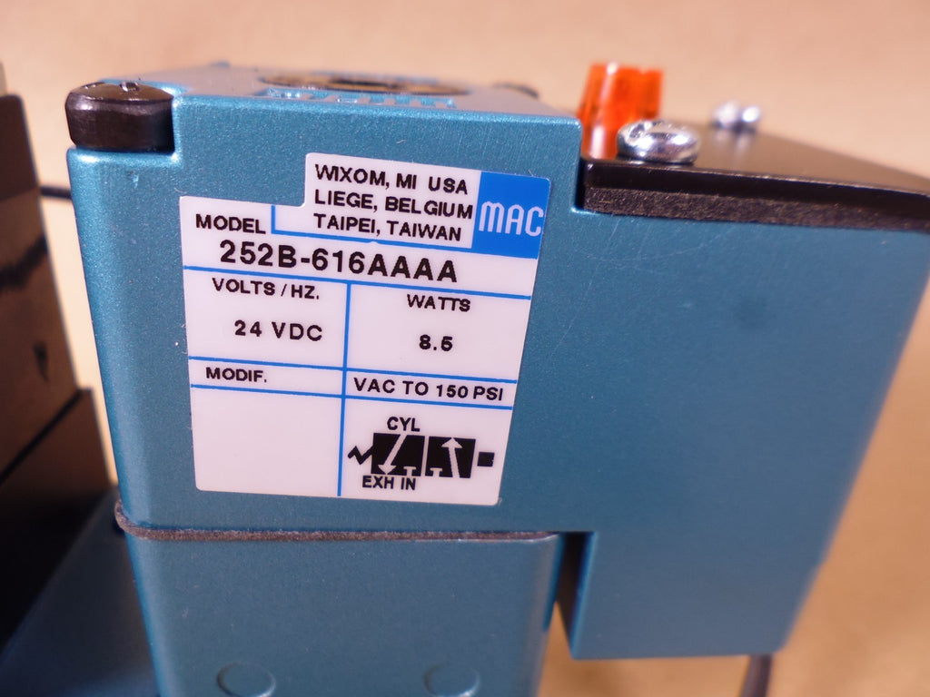 MAC 252B-616AA Pneumatic Solenoid Valve 3 Way 24VDC 8.5W 120PSI 252B-616AAAA | Electrical MRO Replacement Parts & Components and Commercial Electrical Supplies Company