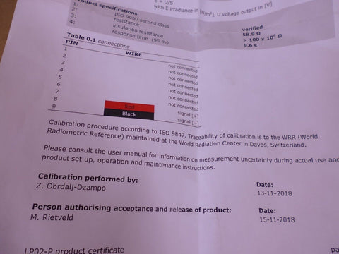 Priva 3779207 Solari CM3P Radiation Sensor For Weather interface WI2