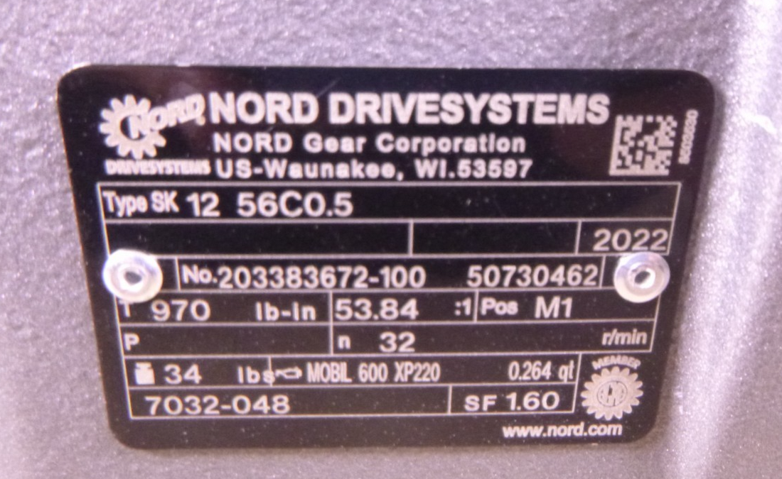SK 12 56C0.5 Nord Gear Reducer 970 in-lb, 53.84:1 Ratio, 32RPM, 1" Output Shaft | Industrial Electric Motors, Pumps &amp; Parts