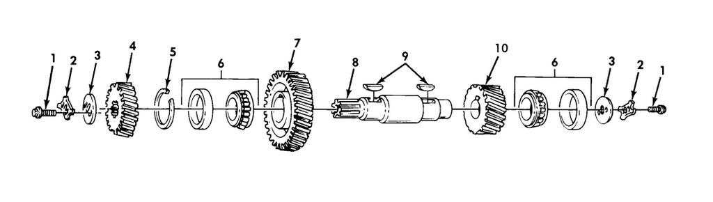 M809 Series 5-Ton Truck Transfer Shaft Gear 7346767 , 3020-00-734-6767 | Genuine M35 Military Truck Parts and M939 Cargo Truck Surplus Parts