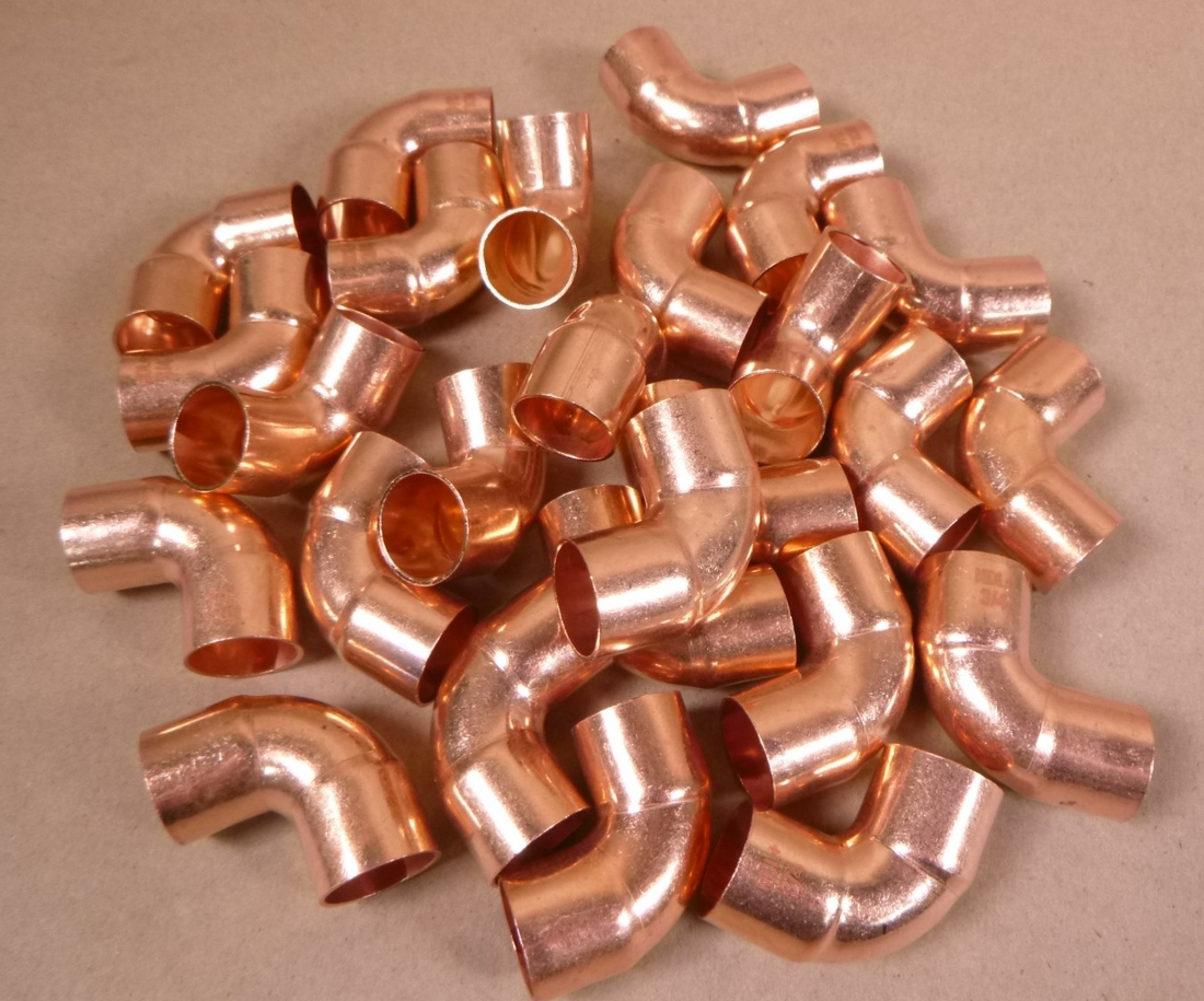 (QTY 26) NDL N-1628 Short Radius Tube 90 deg Elbow 3/4" x 5/8" CxC Copper