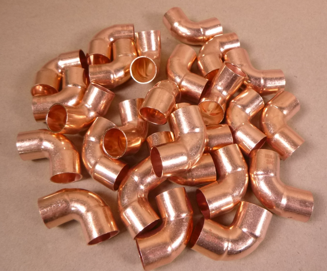 (QTY 26) NDL N-1628 Short Radius Tube 90 deg Elbow 3/4" x 5/8" CxC Copper