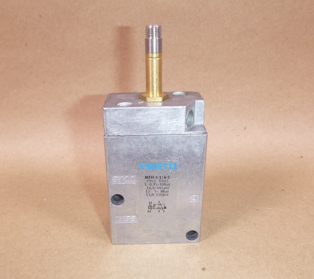 MFH-3-1/4-S Festo Valve 7959 (Solenoid Not Included) | Industrial MRO Replacement Parts, Manufacturing Machine Parts & Components, Heavy Equipment Parts Supplier
