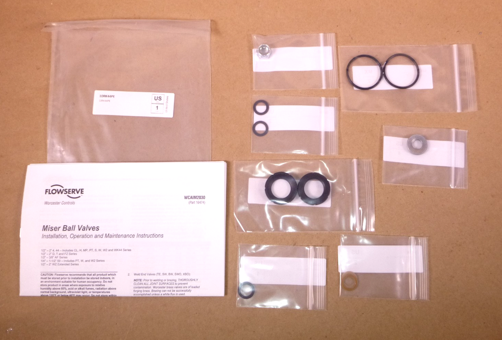 10RK44PE Flowserve 1" Miser Ball Valve 14 Pc. Repair Kit | Industrial MRO Replacement Parts, Manufacturing Machine Parts & Components, Heavy Equipment Parts Supplier