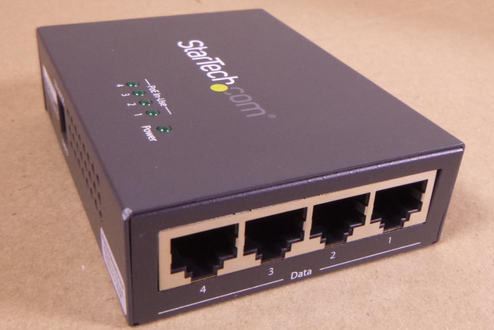 StarTech POEINJ4G 4-port Gigabit PoE+ Injector Midspan Hub 54V 30W 8023.at | Electrical MRO Replacement Parts &amp; Components and Commercial Electrical Supplies Company