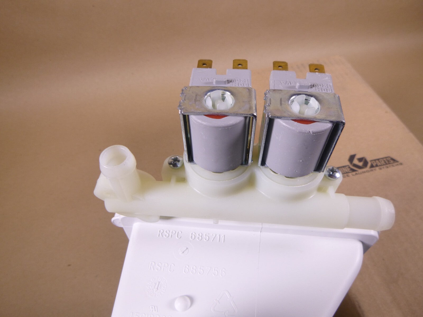 Genuine OEM Stacked Speed Queen Washer / Dryer Dispenser W/ Valves 685756P | Industrial MRO Replacement Parts, Manufacturing Machine Parts &amp; Components, Heavy Equipment Parts Supplier