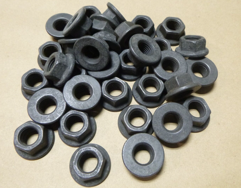 M16-2.0 Grade 10.9 Hex Flange Steel Lock Nuts (34 Pcs) Black